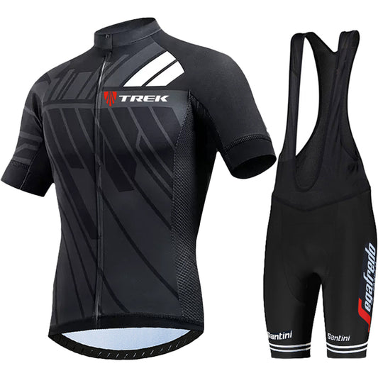 Men's Breathable Short Sleeve Cycling Jersey (Bib) Shorts Trek-1216
