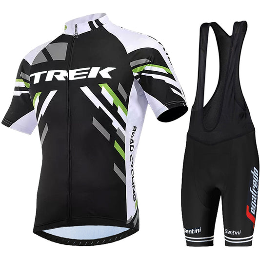 Men's Breathable Short Sleeve Cycling Jersey (Bib) Shorts Trek-1218
