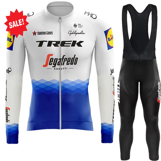 Men's Long Sleeve Cycling Jersey Bib Pants Set Windproof Styles