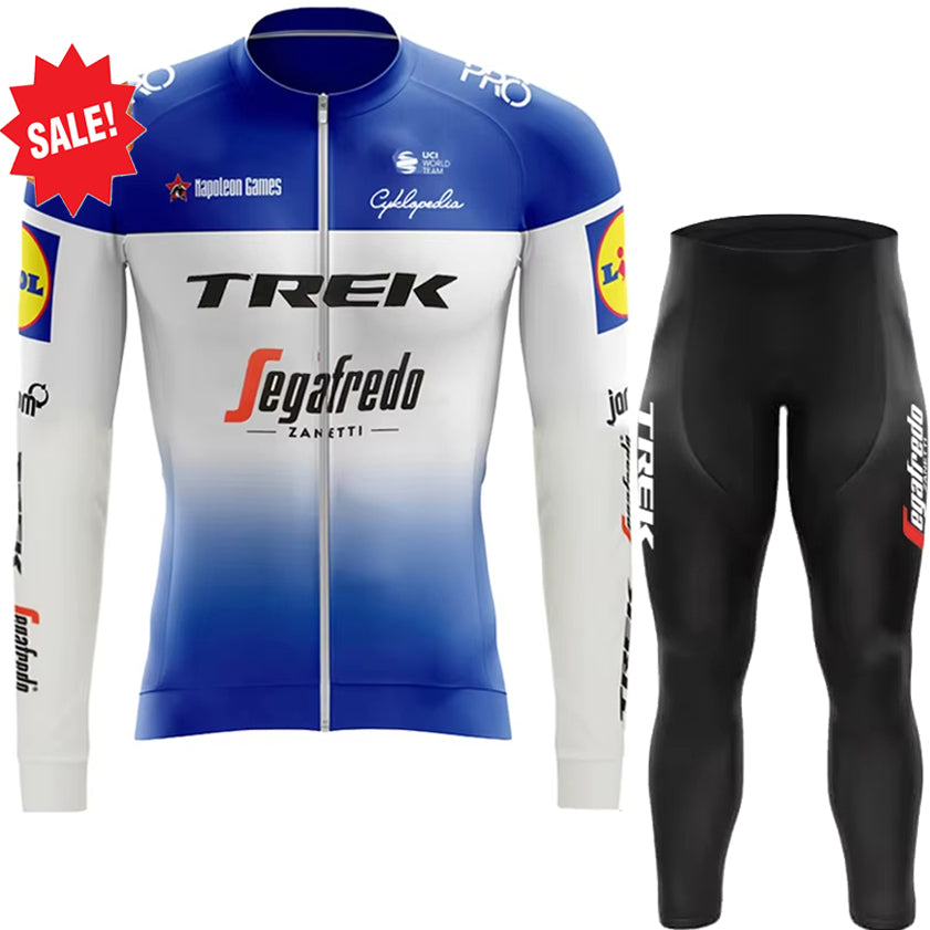 Men's Long Sleeve Cycling Jersey Bib Pants Set Outdoor Biking Jersey Tights Kit