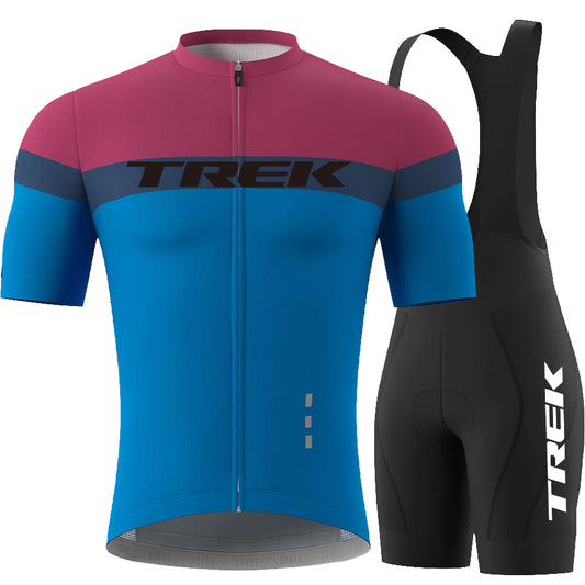 Men's Breathable Short Sleeve Cycling Jersey (Bib) Shorts Trek-1284