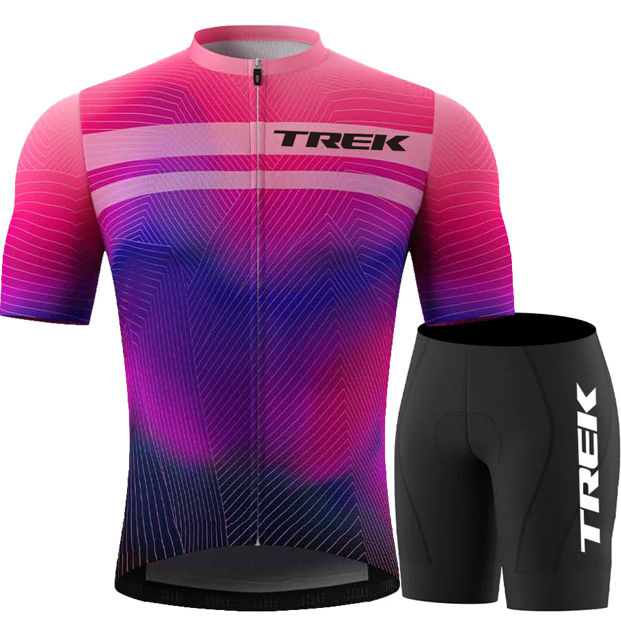 Men's Breathable Short Sleeve Cycling Jersey (Bib) Shorts Trek-1289