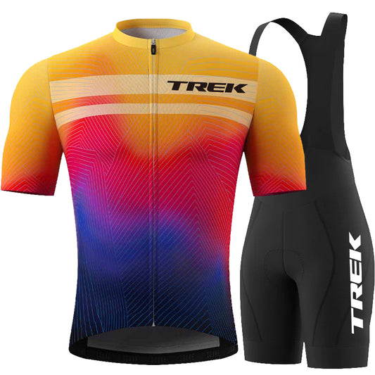 Men's Breathable Short Sleeve Cycling Jersey (Bib) Shorts Trek-1290