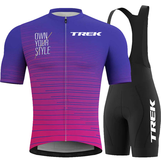 Men's Breathable Short Sleeve Cycling Jersey (Bib) Shorts Trek-1292