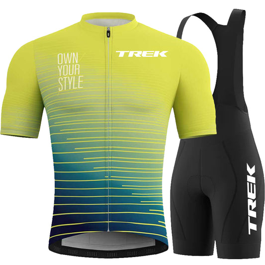 Men's Breathable Short Sleeve Cycling Jersey (Bib) Shorts Trek-1295