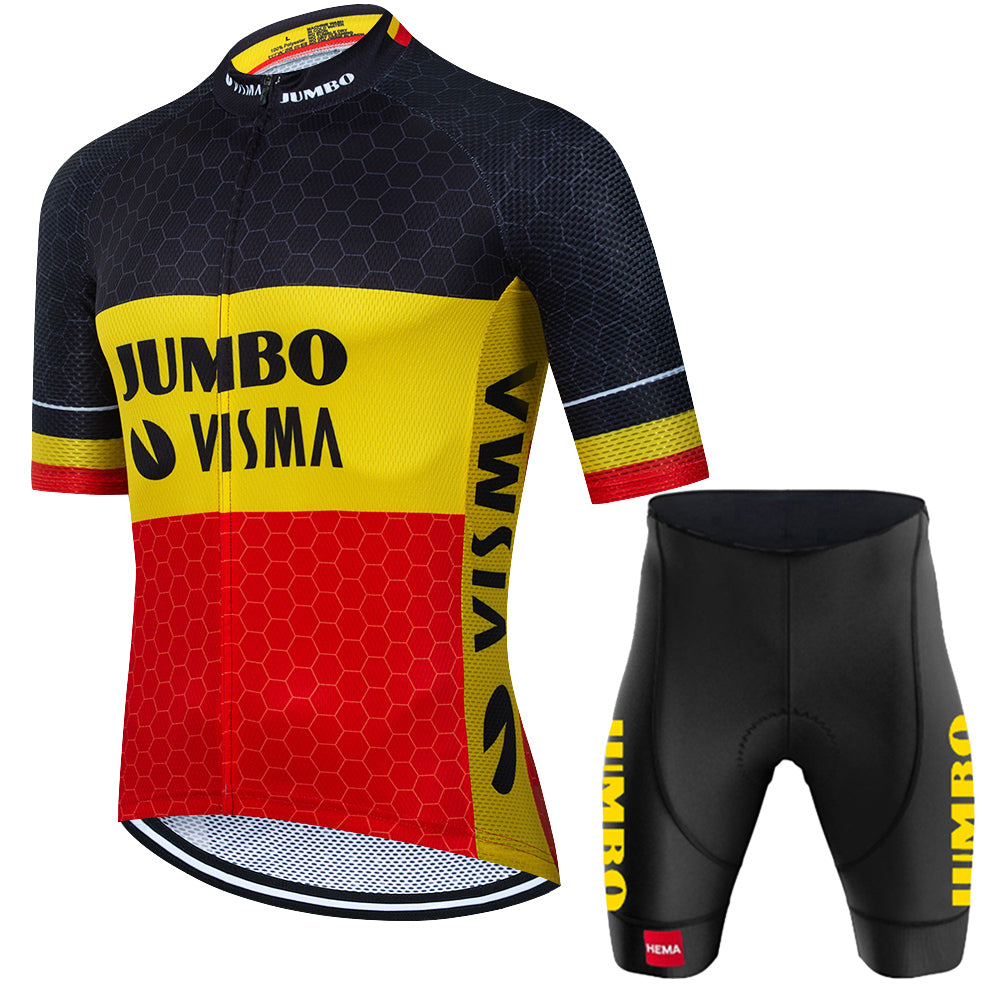 Men's Breathable Short Sleeve Cycling Jersey (Bib) Shorts Jumbo-1312