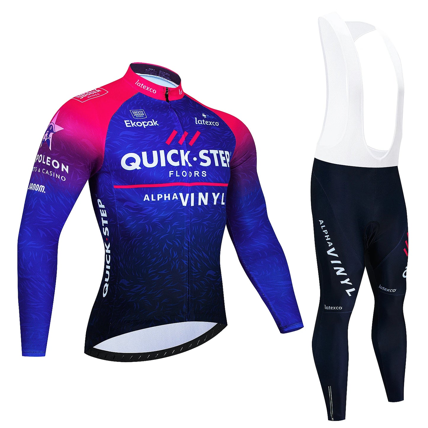 Long Sleeve Jersey and Pants Set Quick Step 020