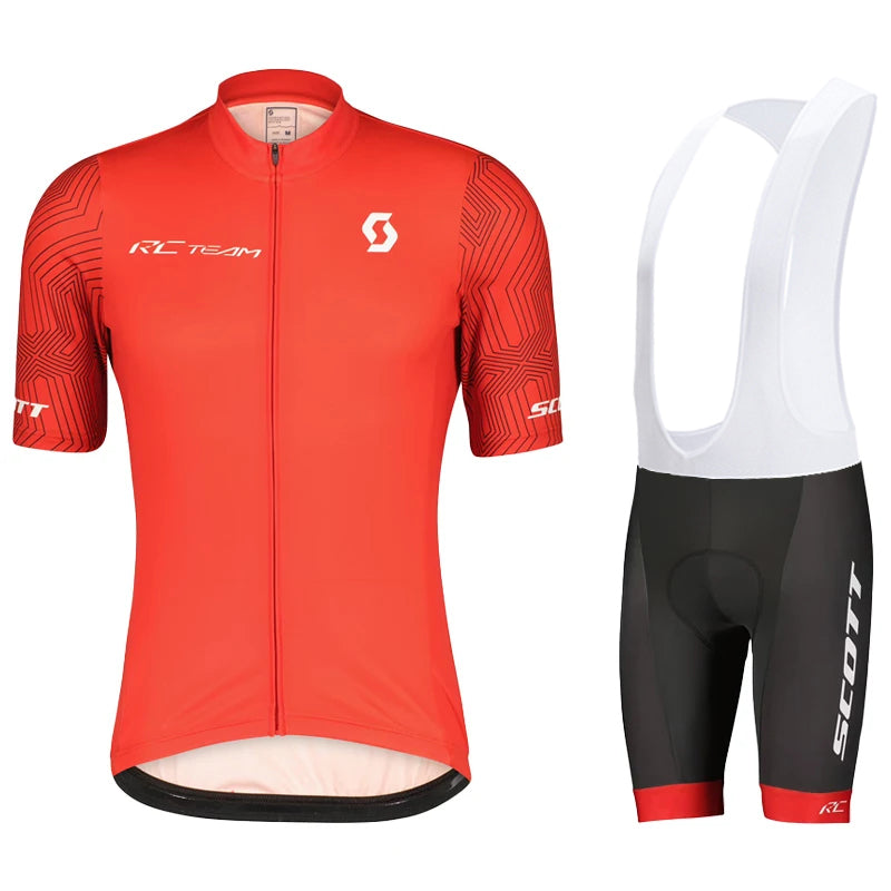 Scott Men Pro Cycling Jersey (Bib) Shorts Breathable Short Sleeve Bibs Kits