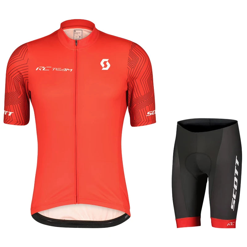 Scott Men Pro Cycling Jersey (Bib) Shorts Breathable Short Sleeve Bibs Kits