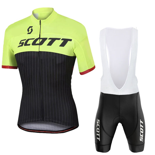 Scott Men Pro Cycling Jersey (Bib) Shorts Breathable Short Sleeve Bibs Kits