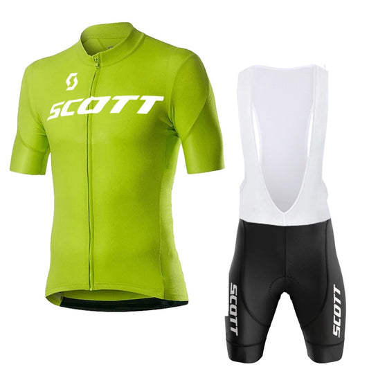 Scott Men Pro Cycling Jersey (Bib) Shorts Breathable Short Sleeve Bibs Kits