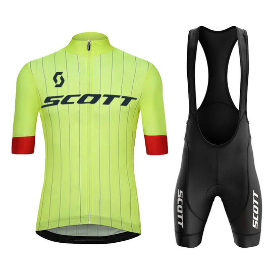 Scott Men Pro Cycling Jersey (Bib) Shorts Breathable Short Sleeve Bibs Kits