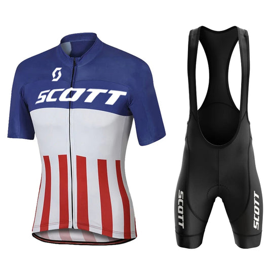Scott Men Pro Cycling Jersey (Bib) Shorts Breathable Short Sleeve Bibs Kits