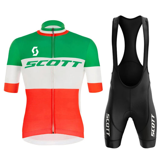 Scott Men Pro Cycling Jersey (Bib) Shorts Breathable Short Sleeve Bibs Kits