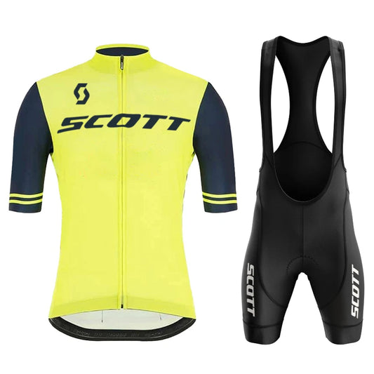 Scott Men Pro Cycling Jersey (Bib) Shorts Breathable Short Sleeve Bibs Kits