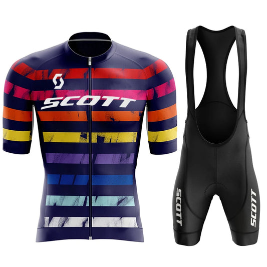 Scott Men Pro Cycling Jersey (Bib) Shorts Breathable Short Sleeve Bibs Kits