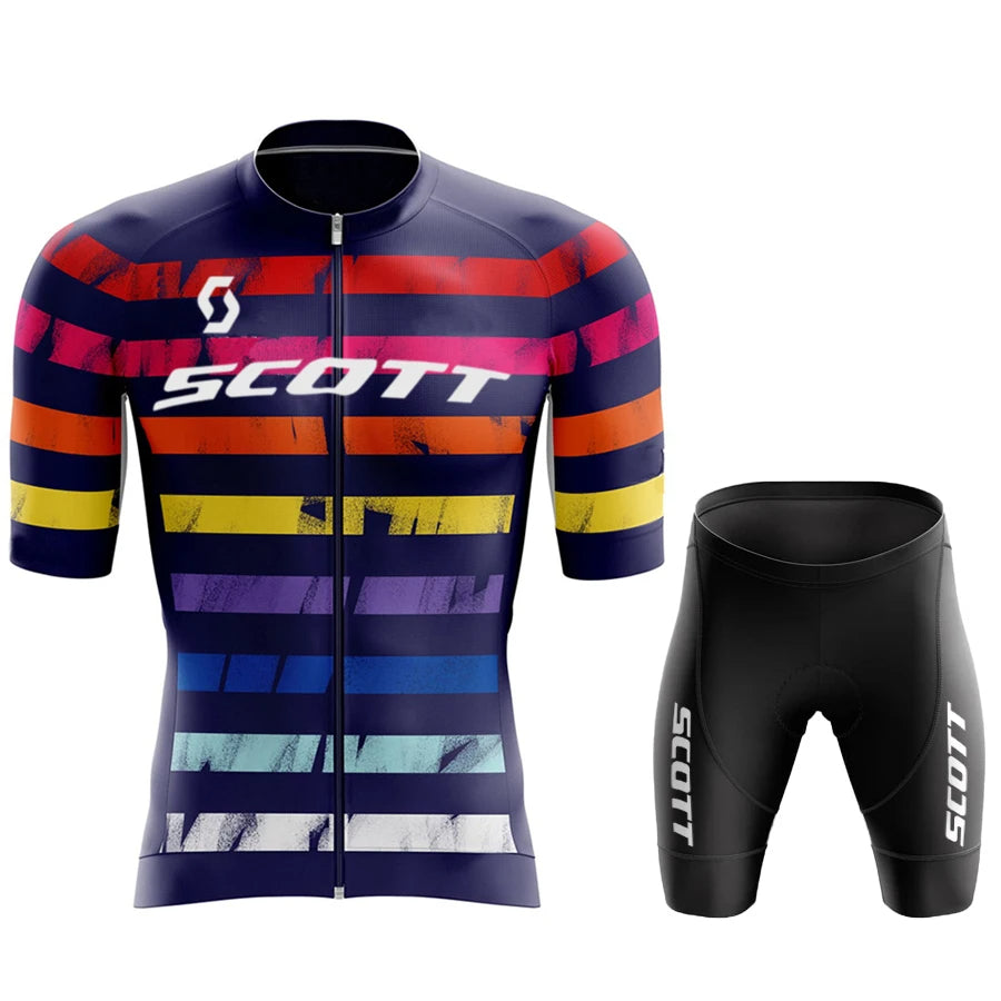 Scott Men Pro Cycling Jersey (Bib) Shorts Breathable Short Sleeve Bibs Kits