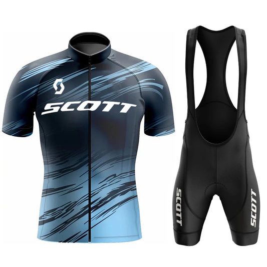 Scott Men Pro Cycling Jersey (Bib) Shorts Breathable Short Sleeve Bibs Kits