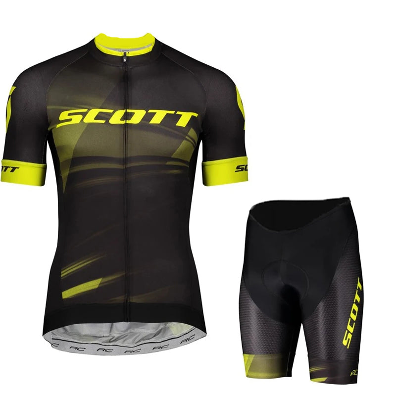 Scott Men Pro Cycling Jersey (Bib) Shorts Breathable Short Sleeve Bibs Kits