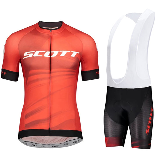 Scott Men Pro Cycling Jersey (Bib) Shorts Breathable Short Sleeve Bibs Kits