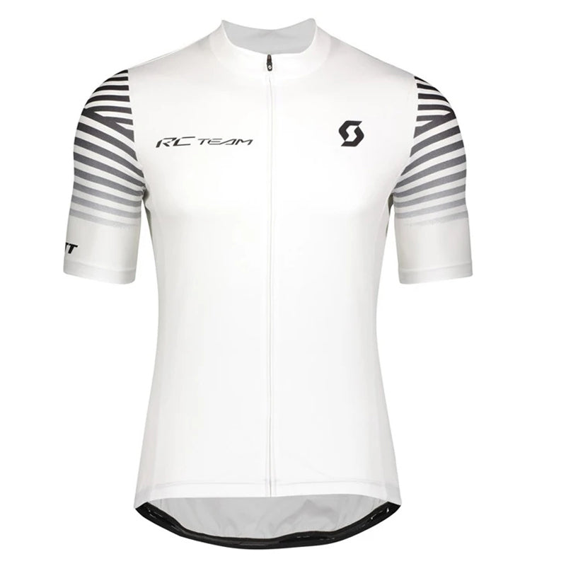 White Scott Men Pro Cycling Jersey (Bib) Shorts Breathable Short Sleeve Bibs Kits
