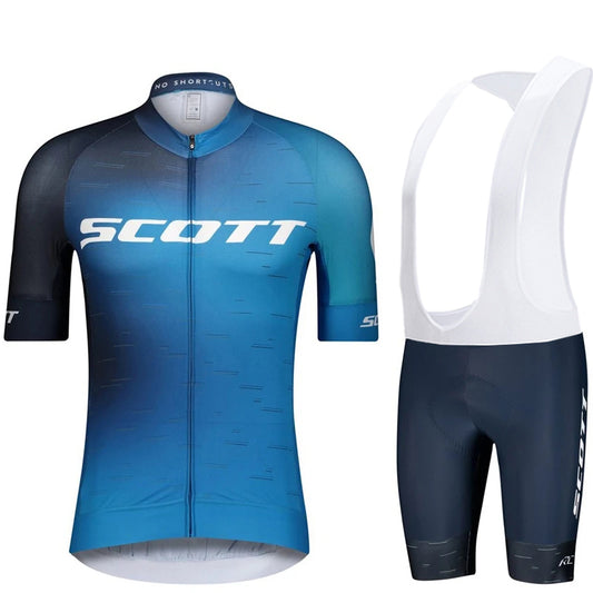 Scott Men Pro Cycling Jersey (Bib) Shorts Breathable Short Sleeve Bibs Kits