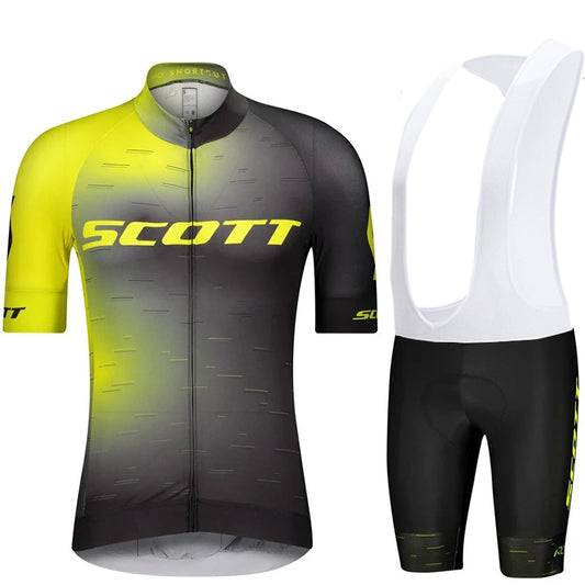 Scott Men Pro Cycling Jersey (Bib) Shorts Breathable Short Sleeve Bibs Kits