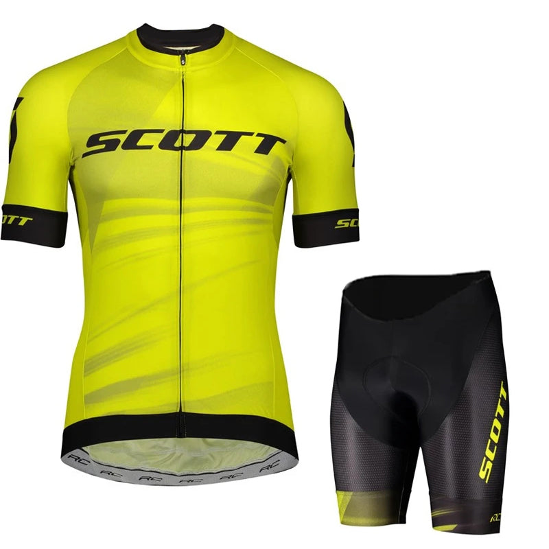 Scott Men Pro Cycling Jersey (Bib) Shorts Breathable Short Sleeve Bibs Kits