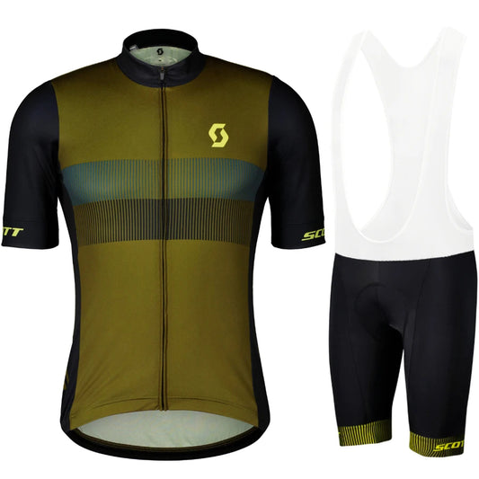 Scott Men Pro Cycling Jersey (Bib) Shorts Breathable Short Sleeve Bibs Kits