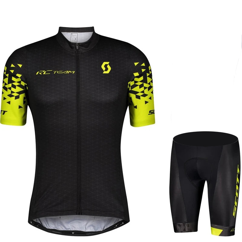 Scott Men Pro Cycling Jersey (Bib) Shorts Breathable Short Sleeve Bibs Kits