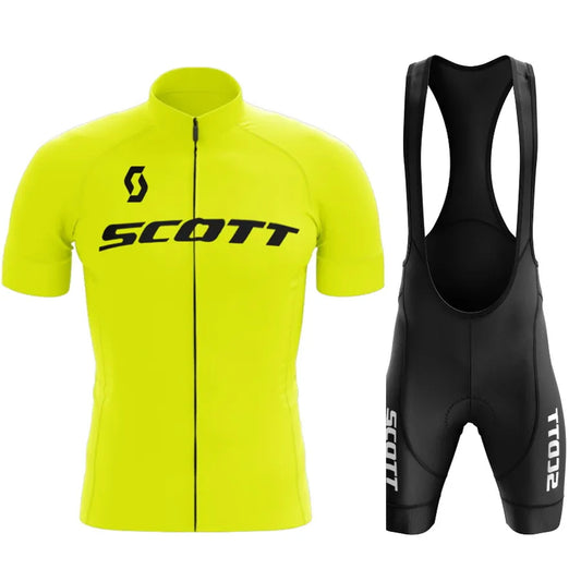 Scott Men Pro Cycling Jersey (Bib) Shorts Breathable Short Sleeve Bibs Kits