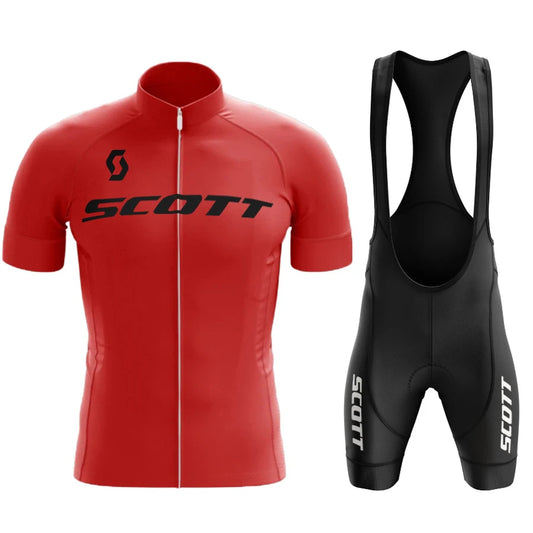 Scott Men Pro Cycling Jersey (Bib) Shorts Breathable Short Sleeve Bibs Kits