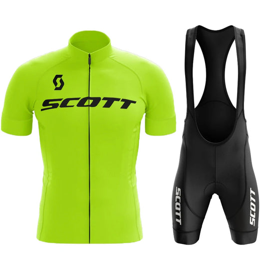 Scott Men Pro Cycling Jersey (Bib) Shorts Breathable Short Sleeve Bibs Kits