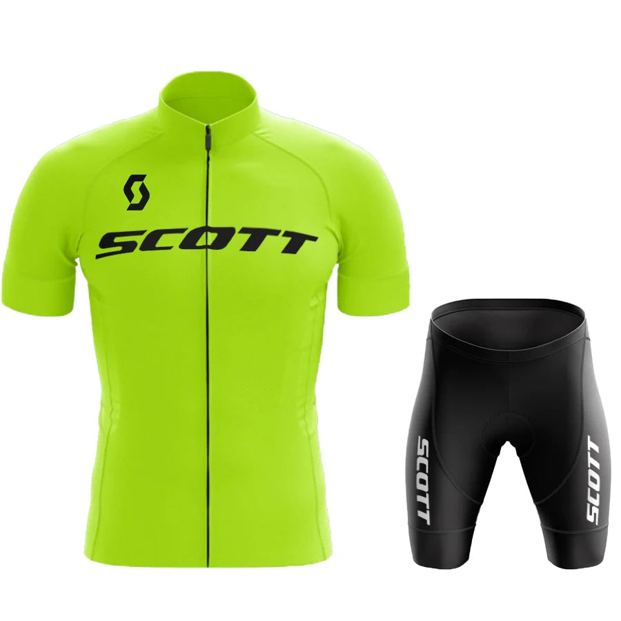 Scott Men Pro Cycling Jersey (Bib) Shorts Breathable Short Sleeve Bibs Kits
