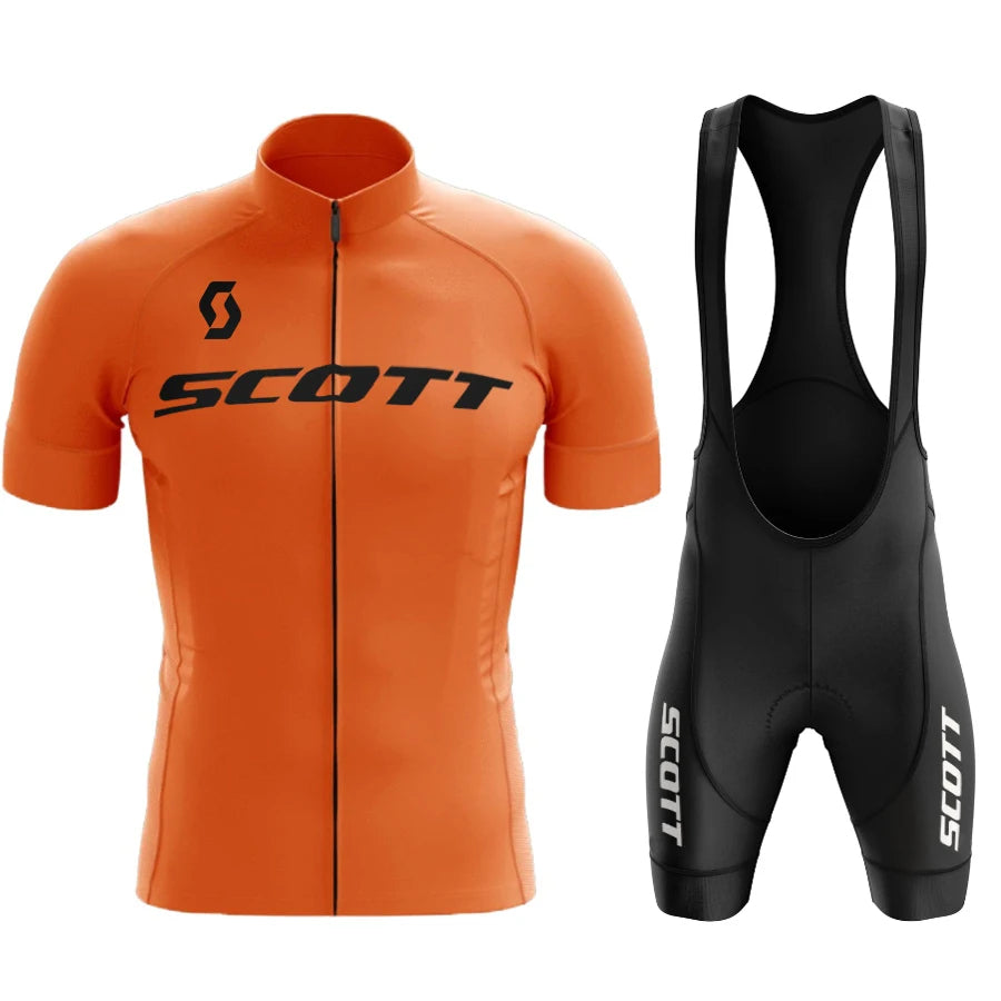 Scott Men Pro Cycling Jersey (Bib) Shorts Breathable Short Sleeve Bibs Kits