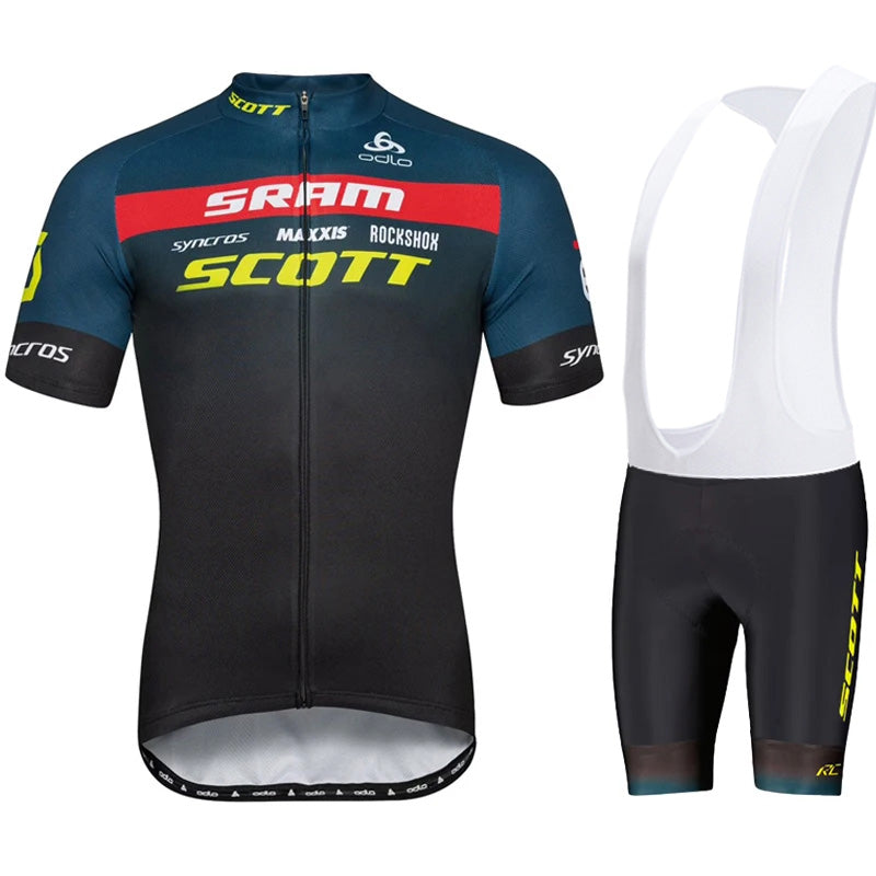 Scott Men Pro Cycling Jersey (Bib) Shorts Breathable Short Sleeve Bibs Kits