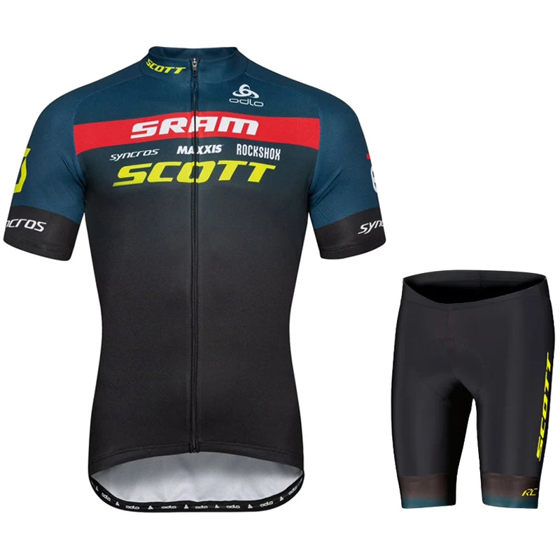 Scott Men Pro Cycling Jersey (Bib) Shorts Breathable Short Sleeve Bibs Kits