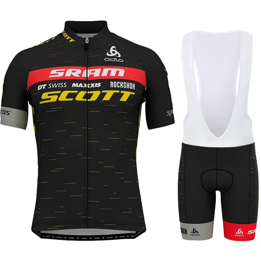 Scott Men Pro Cycling Jersey (Bib) Shorts Breathable Short Sleeve Bibs Kits