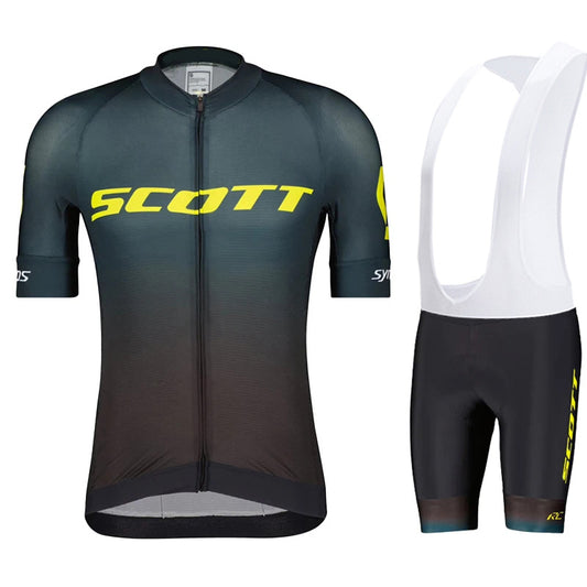 Scott Men Pro Cycling Jersey (Bib) Shorts Breathable Short Sleeve Bibs Kits