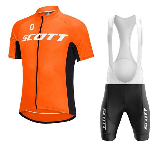 Scott Men Pro Cycling Jersey (Bib) Shorts Breathable Short Sleeve Bibs Kits