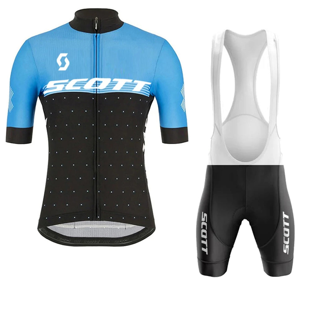 Scott Men Pro Cycling Jersey (Bib) Shorts Breathable Short Sleeve Bibs Kits