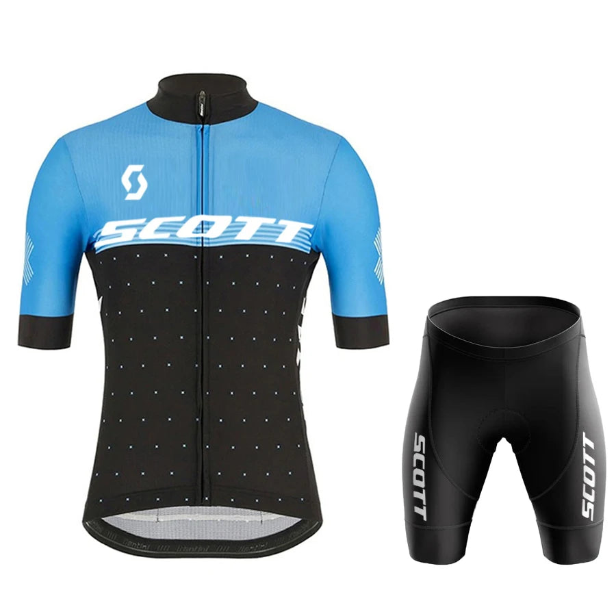 Scott Men Pro Cycling Jersey (Bib) Shorts Breathable Short Sleeve Bibs Kits