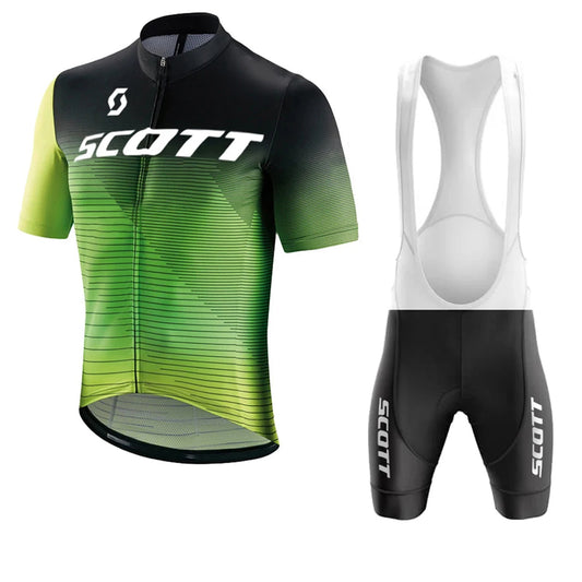 Scott Men Pro Cycling Jersey (Bib) Shorts Breathable Short Sleeve Bibs Kits