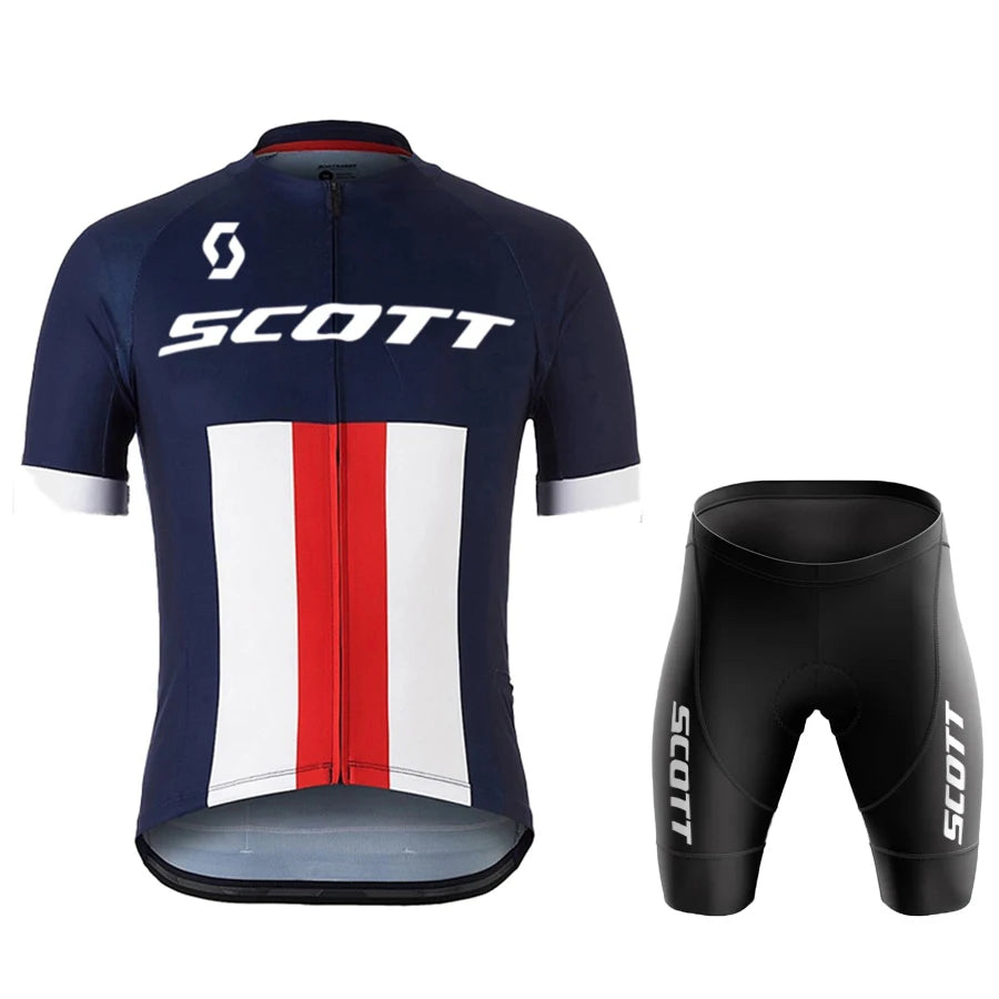 Scott Men Pro Cycling Jersey (Bib) Shorts Breathable Short Sleeve Bibs Kits