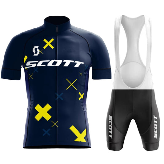 Scott Men Pro Cycling Jersey (Bib) Shorts Breathable Short Sleeve Bibs Kits