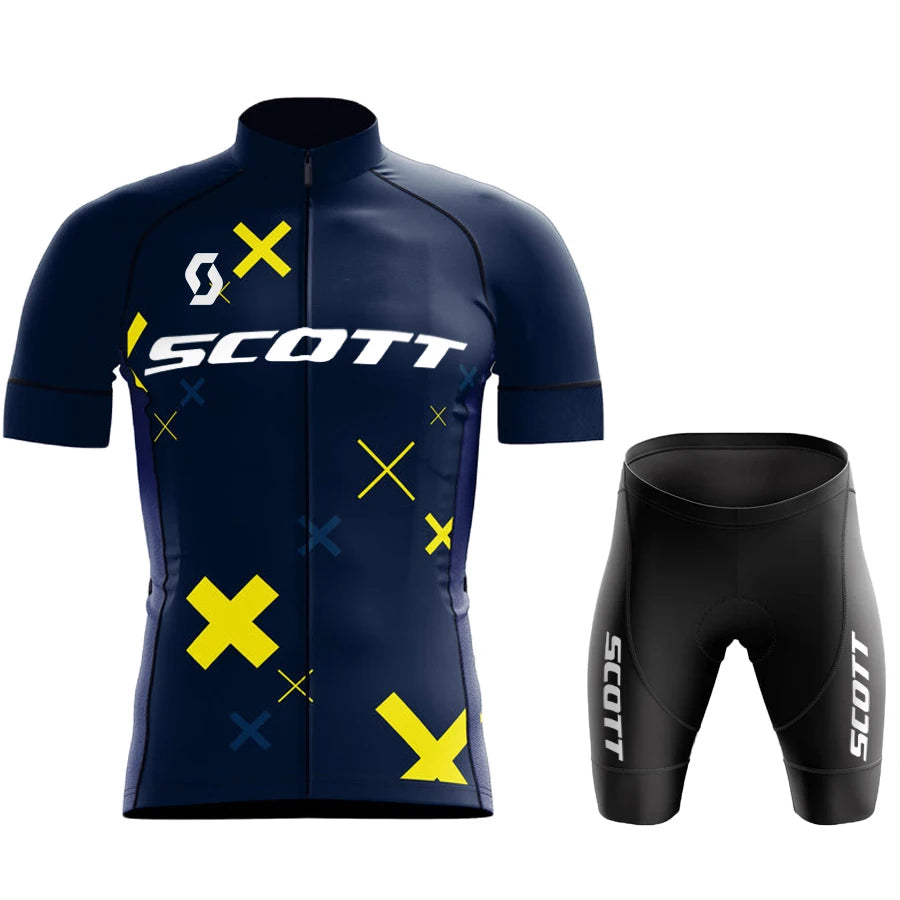 Scott Men Pro Cycling Jersey (Bib) Shorts Breathable Short Sleeve Bibs Kits