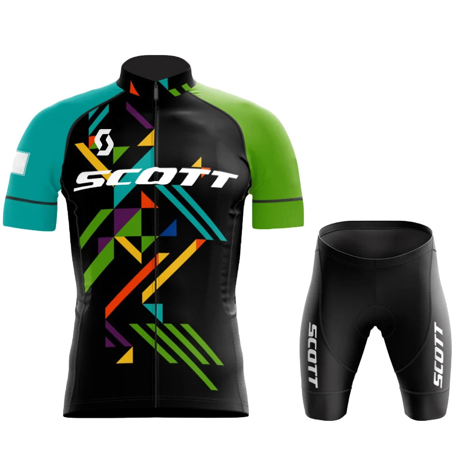 Scott Men Pro Cycling Jersey (Bib) Shorts Breathable Short Sleeve Bibs Kits