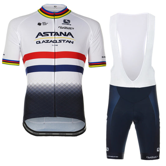 Mens White Cycling Jersey (Bib) Shorts Breathable Short Sleeve Bibs Kits