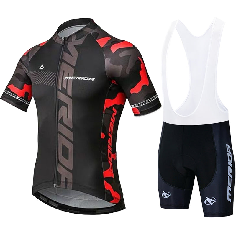 Men's Breathable Short Sleeve Cycling Jersey (Bib) Shorts Merida-871