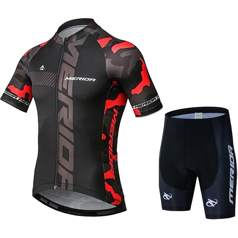 Men's Breathable Short Sleeve Cycling Jersey (Bib) Shorts Merida-871